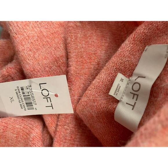 Loft NWT XL Pink Mock Neck Pullover Knit  Long Sleeve Sweater Sweater - Picture 5 of 5